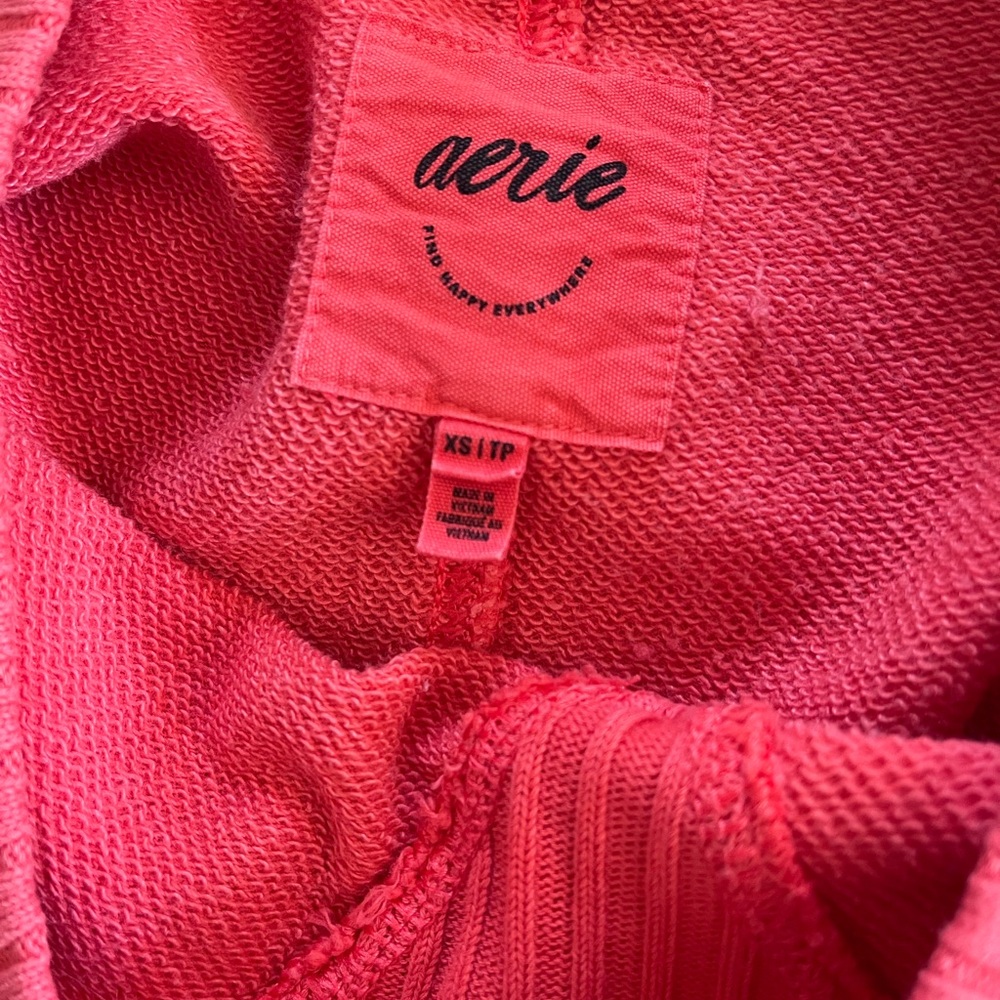 aerie Coral Oversized Crew Sweatshirt - Picture 3 of 4